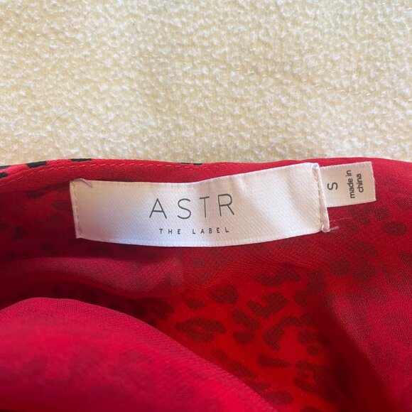 ASTR the Label Gaia Red Leopard Print Cowl Neck Midi Slip Dress [Small] - Picture 7 of 8